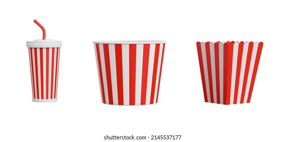 3d render of popcorn and drink mug package on white background,with clipping path. - Powered by Shutterstock