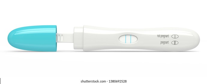 3d render of positive pregnancy test isolated over white background