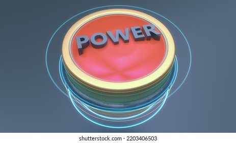3D Render. Power text and abstract background