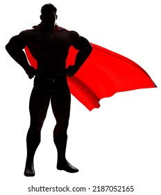 3d Render Powerful Superhero Standing Tall Stock Illustration ...