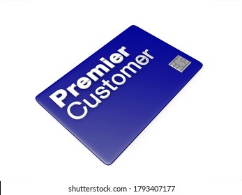 3d Render Of A Premier Customer Loyalty Or Credit Card On A White Background