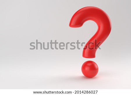 3d Render Question mark Icon 3D illustration Design Element.