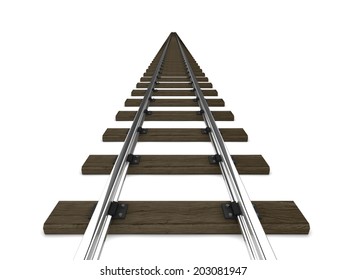 3d Render Of Railway Tracks