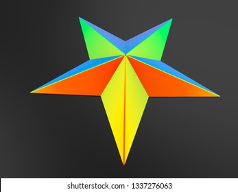 3D render - rainbow star