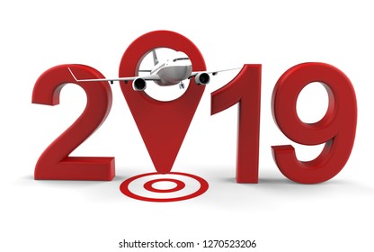 3D render - reaching desired locations in 2019 by plane
