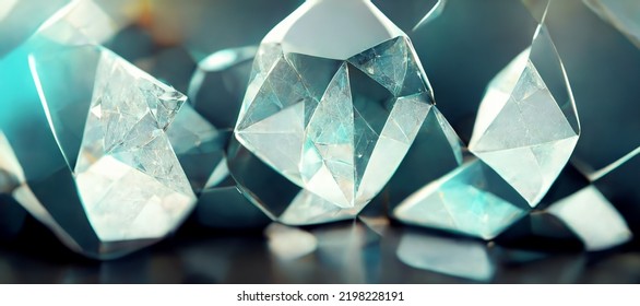 3D render. Realistic abstract and luxury and shiny diamond background.\