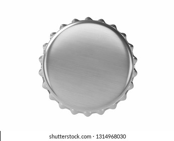 3d Render Realistic Detailed Metal Cap From A Beer Bottle Alcohol Drink With Front View