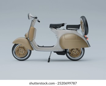3d Render of Realistic Scooter isolated