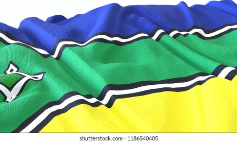 3d render, Realistic Wavy Flag of AmapÃ¡ 
