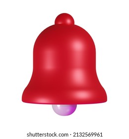 3d render red bell notification