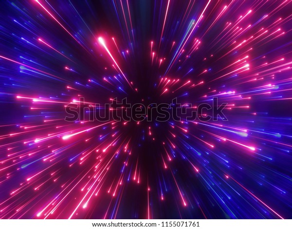 3dレンダリング 赤い青の花火 ビッグバン 銀河 抽象的な宇宙背景 天体 宇宙の美しさ 光の速さ イオングロー 紫星 コスモス 紫外赤外光 宇宙空間 の イラスト素材