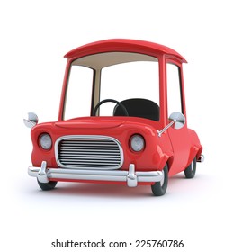 3d Render Of A Red Cartoon Car From The Front