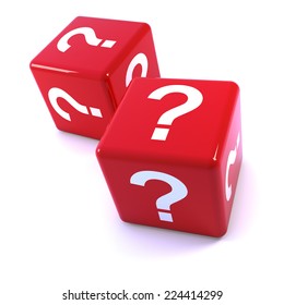 3d Render Red Dice Marked Question Stock Illustration 224414299 ...