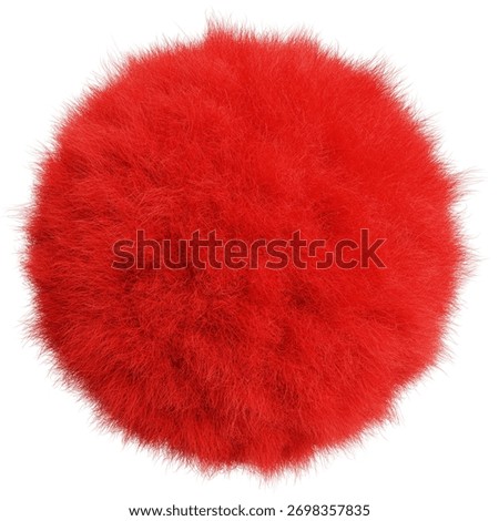 3d render of Red fluffy fur sphere shape