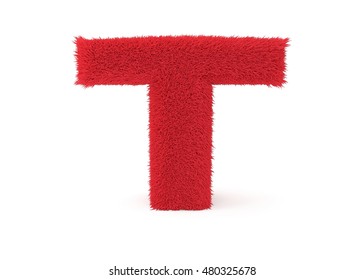 3d Render Red Furry Letter T Stock Illustration 480325678 | Shutterstock