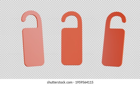 3d Render Of Red Hangtag For Your Mockup