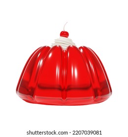 3D Render Red Jelly Cake