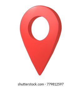 3d Render Red Map Pointer White Stock Illustration 779812597 