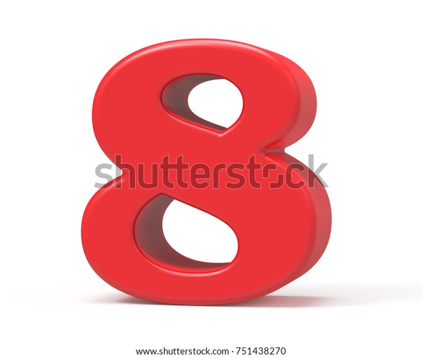 3d Render Red Number 8 Retro Stock Illustration 751438270