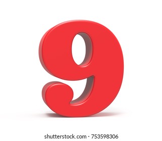 3d Render Red Number 9 Retro Stock Illustration 753598306 | Shutterstock