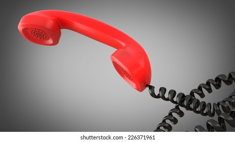 3d Render Red Telephone Handset High Stock Illustration 226371961 ...