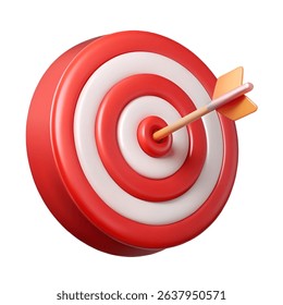 3d render of red and white target with arrow