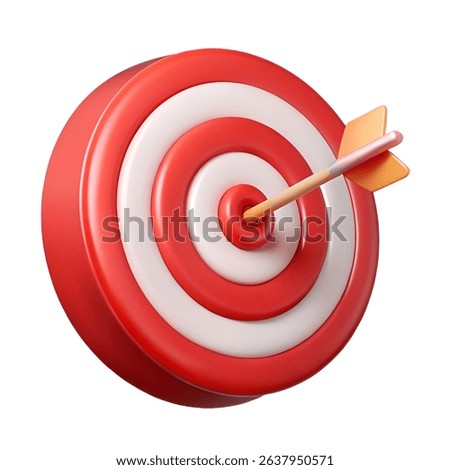 3d render of red and white target with arrow
