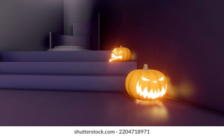 3d Render, 3d Representation, Purple And Black Podium And Minimal Abstract Background For Halloween,, 3d Rendering Geometric Shape, Stage For Awards On Website In Modern.