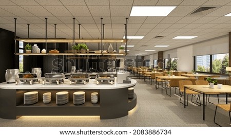 3d render of restaurant cafe