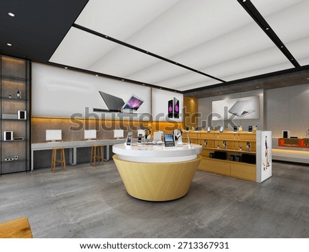 3d render retail electronic computer smart phone shop