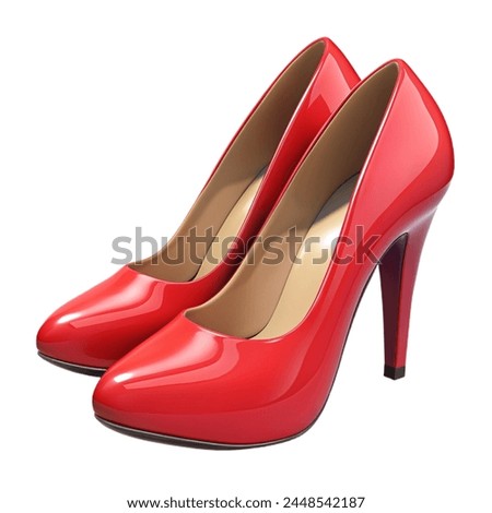 3d Render of Retro Red Stiletto High Heels