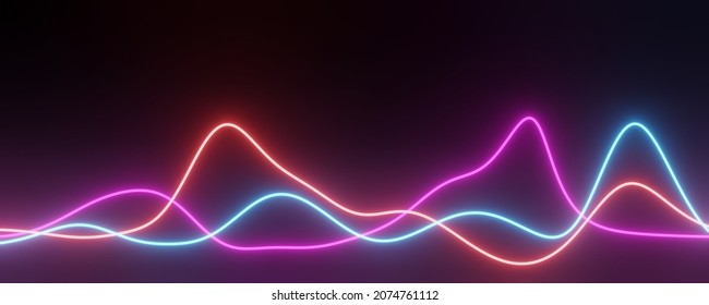 3d render of RGB neon light on darkness background. Abstract Laser lines show at night. Ultraviolet spectrum beam scene for mock up and web banner. - Powered by Shutterstock