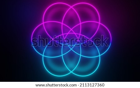 3d render of RGB neon light on darkness background. Abstract Laser lines show at night. Ultraviolet spectrum beam scene for mock up and web banner.