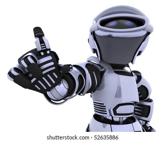 3D render of a robot introducing or presenting