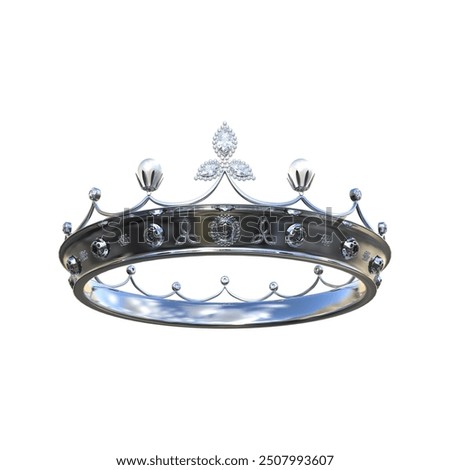 3d render royal medieval crown tiara isolated