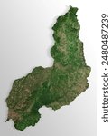  3d render satellite image relief map of state of Piauí 3d illustration