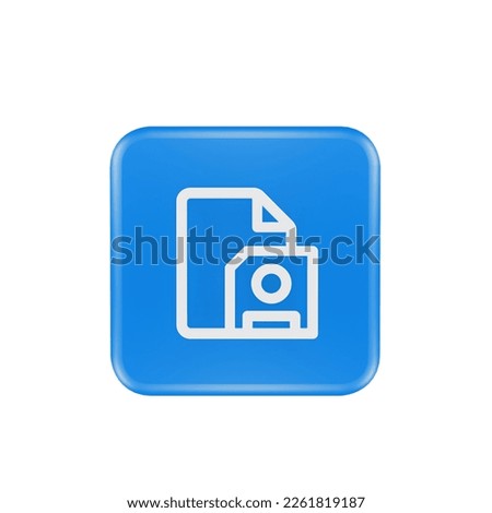 3D Render save file Icon For Web Mobile App Social Media Promotion
