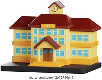 3D Render of a School Building