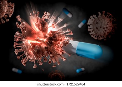 3D render, Scientists fight against virus to find a cure