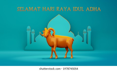 3d Render Selamat Hari Raya Idul Adha