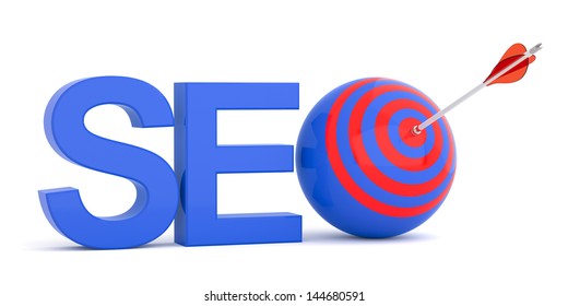 3d render of SEO concept isolated on white background