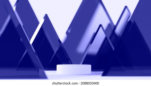 3d render set of cosmetics podiums very peri colour of the year 2022