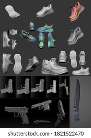 3d Render Set 3d Models Stock Illustration 1821522470 | Shutterstock