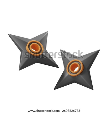 3D Render Sharp Ninja Shuriken 