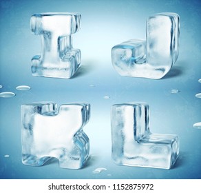 
3d Render Of Shiny Frozen Ice Cube Letters.