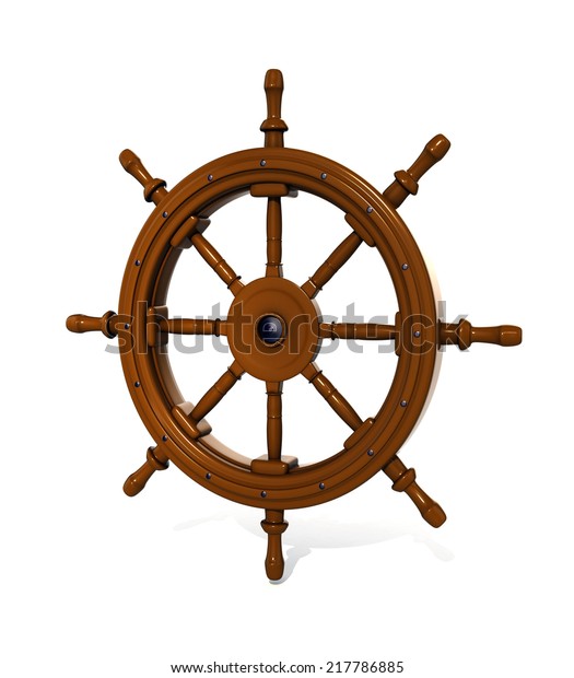 3d Render Ship Steering Wheel Isolated Stock Illustration 217786885