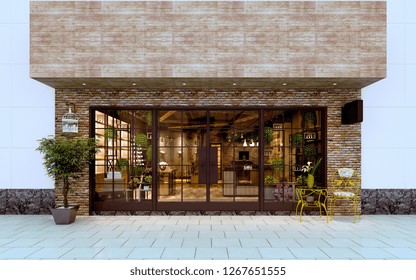 3d Render Of Shop Exterior View