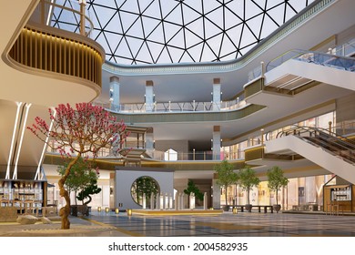 3d render of shopping center