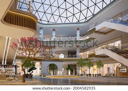 3d render of shopping center