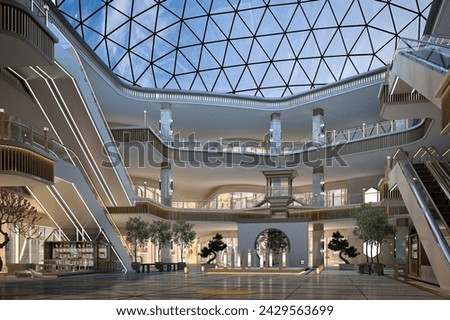 3d render of shopping mall